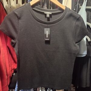 Express Women's Black Fitted Short Sleeve Tee NWT